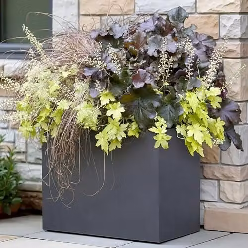 IDEALIST Grey Slate Reinforced Stone 50cm Trough Planter with 40L Capacity