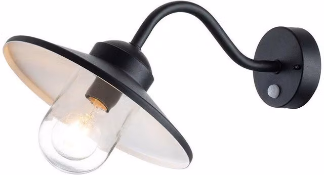 Netlighting Klampenborg Outdoor Dome Wall Lamp in Black with Motion Sensor and IP44 Rating – 1