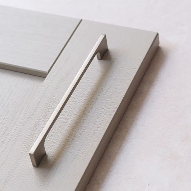 Slim Modern D-Bar Handle in Brushed Nickel Zinc Alloy, 212mm