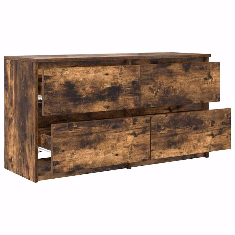 Berkfield Home Smoked Oak TV Cabinet in Brown, W/D/H: 100 x 35 x 54 cm – 4