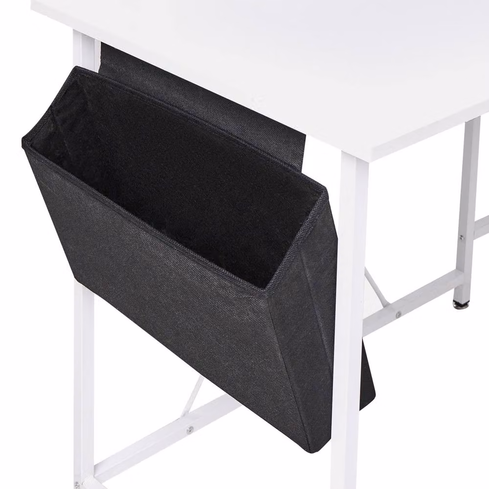 Wyld and Coco LED Gaming Desk in White MDF with Metal X-Frame – 3