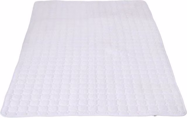 PAWNORA Waterproof and Breathable Mattress Topper in White, W: 150 cm, L: 200 cm
