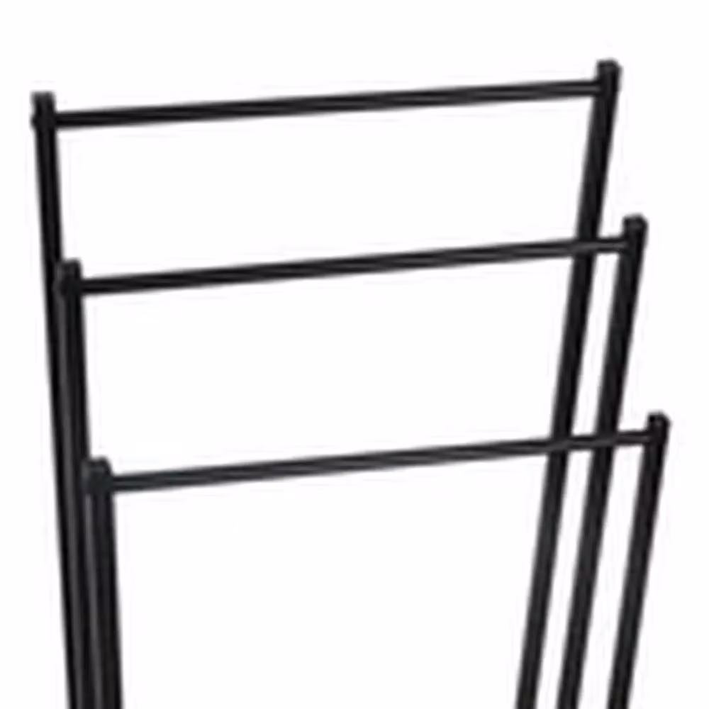 EONLION 3 Tier Freestanding Metal Towel Rack Bathroom Storage Drying Stand, Black – 2