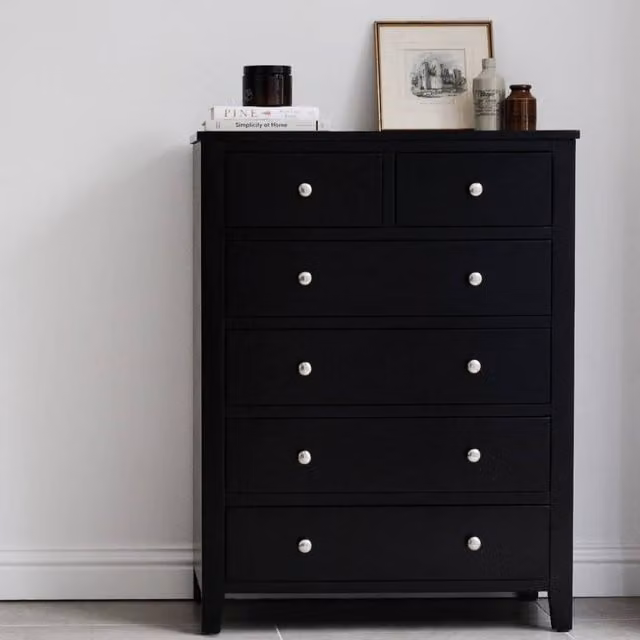 Statement Furniture Brooklyn 2 Over 4 Chest of Drawers in Black – 1