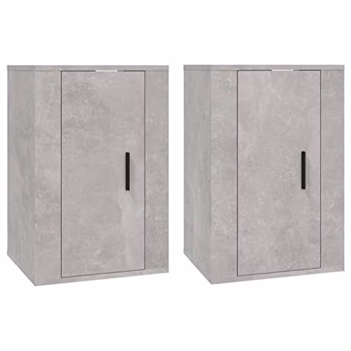 vidaXL 2 Piece Wall-mounted TV Cabinet Set in Grey, W/D/H: 60 x 40 x 34.5 cm – 1