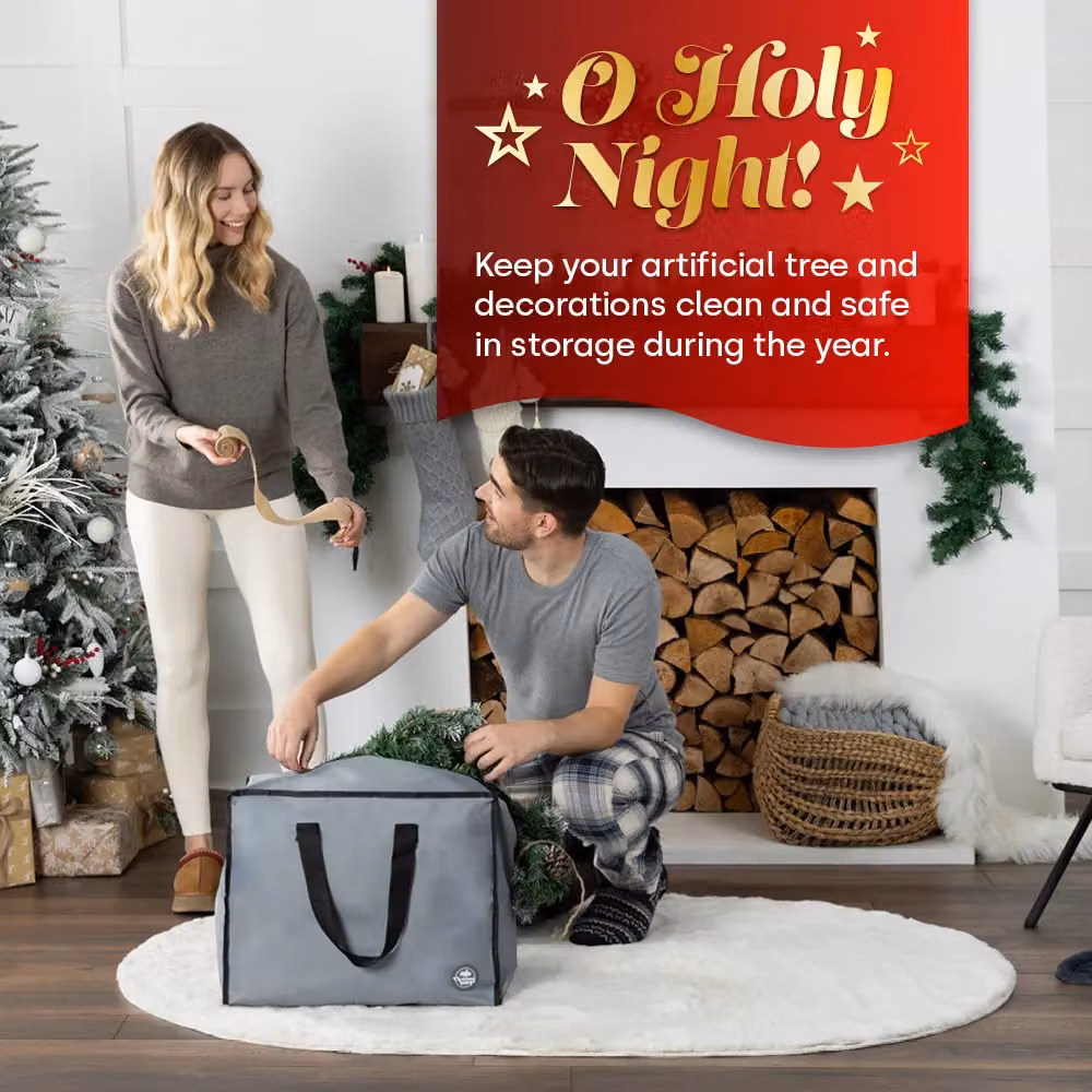 Christmas Village Premium Christmas Decoration Storage Bag in Grey – 4