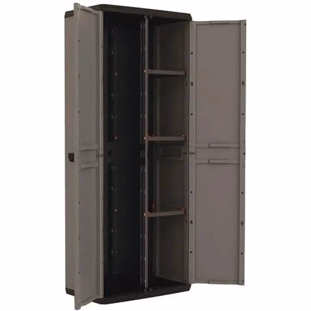 FORGEVIO Modern Lightweight Multispace Storage Cabinet in Grey with Hinged Doors and Internal Shelves – 2