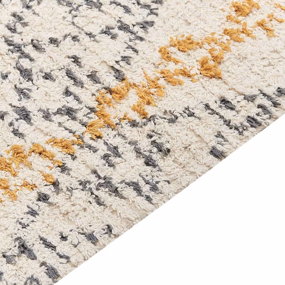 Wyld and Coco Beige Hand-Tufted Cotton Geometric Rug in Yellow and Black, W: 140 cm, L: 200 cm – 2