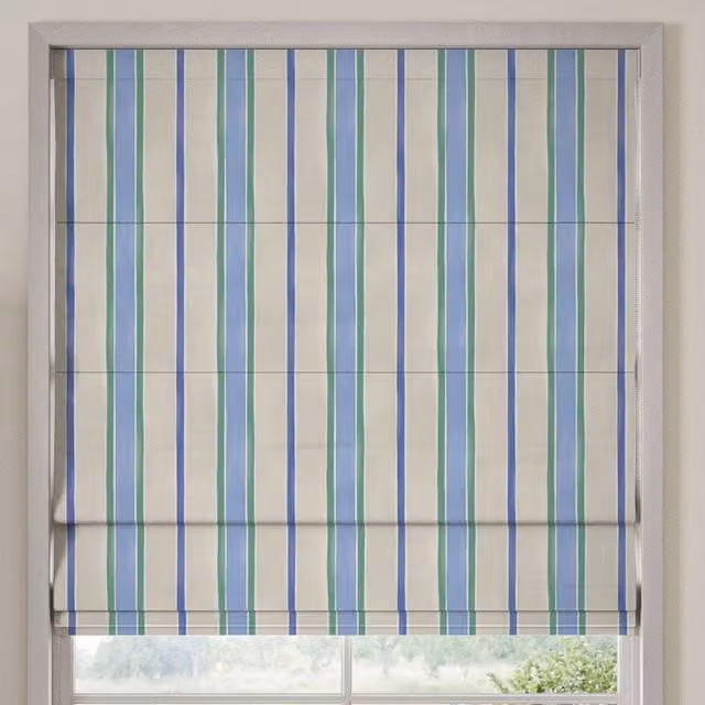 Bluebellgray Atlantic Made To Measure Blackout Roman Blind in Blue Seaside Stripe