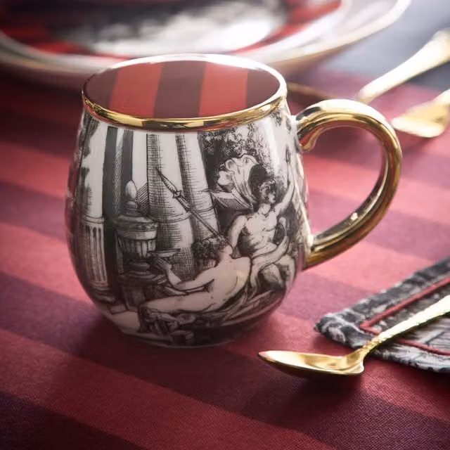 Laurence Llewelyn-Bowen Festivo Porcelain Mug with Lid, Multicolour, W: 8.5 cm, D: 8.5 cm, H: 9 cm – 1