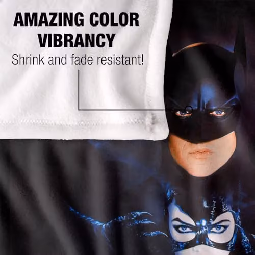 LOGOVISION Batman Returns Batman Catwoman Penguin Poster Super Soft Fleece Throw Blanket, Multicolour, W: 152 cm, D: 127 cm – 3