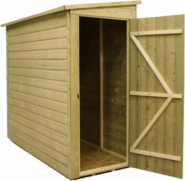 Empire Sheds 2200 8x3 Pent Wood Garden Shed with Single Door, Green
