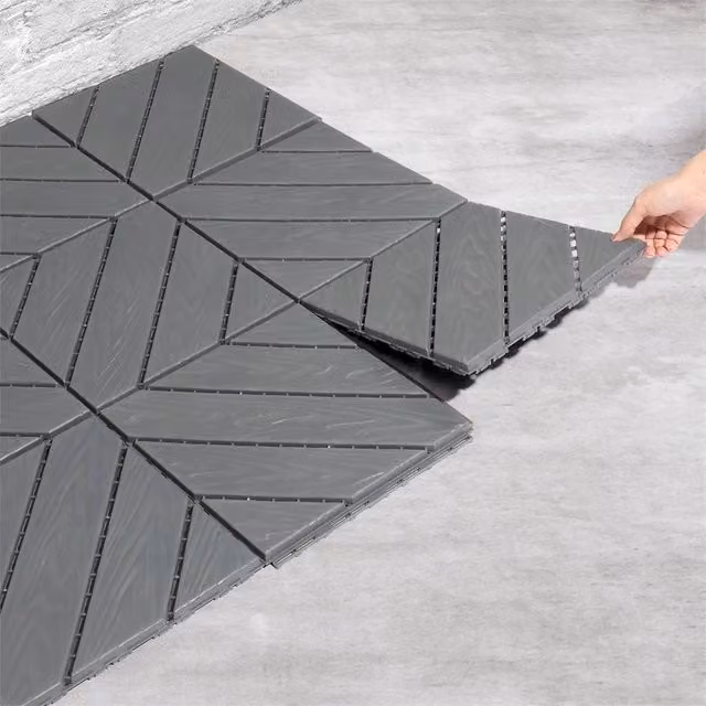 SPETLEK 27pcs Interlocking Plastic Decking Tiles for Patio and Garden, Grey – 1