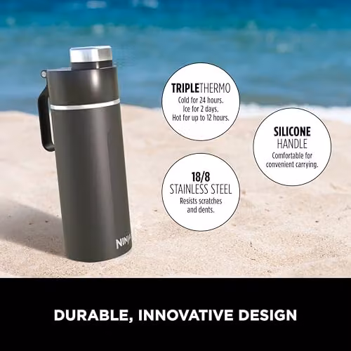 Ninja Thirsti Leak-Proof Water Bottle and Flask, Black, 530 ml – 3