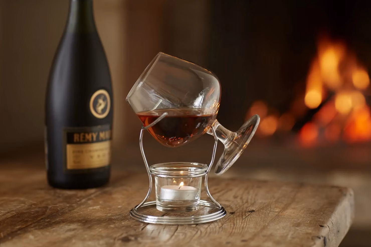 BarCraft Brandy and Cognac Warmer Gift Set in Silver and Transparent Glass – 3