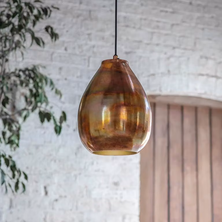 Atkin & Thyme Burnished Copper Pendant Lamp