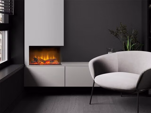 Acantha Aspire 50 Corner View Media Wall Electric Fire in Black