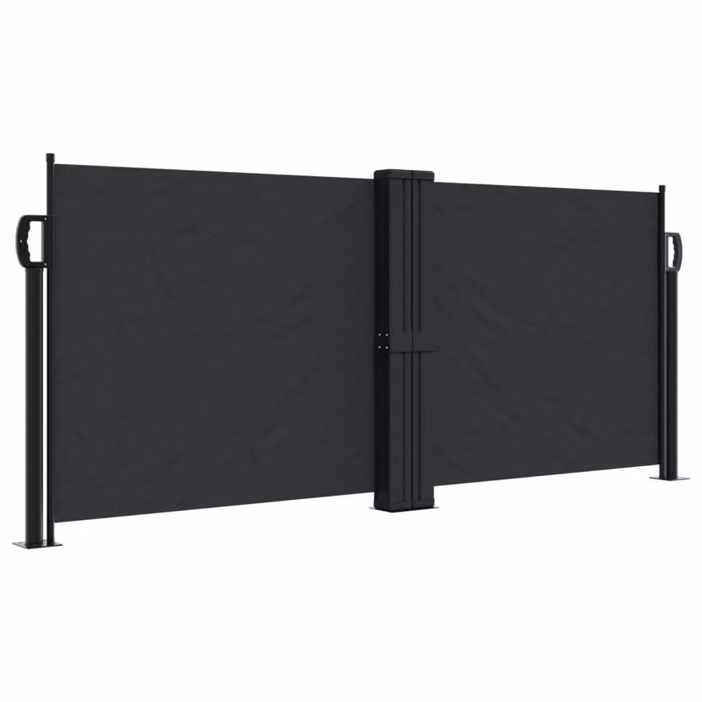 Berkfield Home Retractable Side Awning in Black with Polyester Fabric, W/D/H: 100 x 1000 x 100 cm – 2