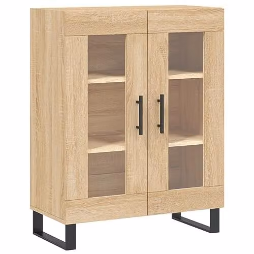 vidaXL Sonoma Oak Sideboard in Brown and Beige, W/D/H: 69.5 x 34 x 90 cm