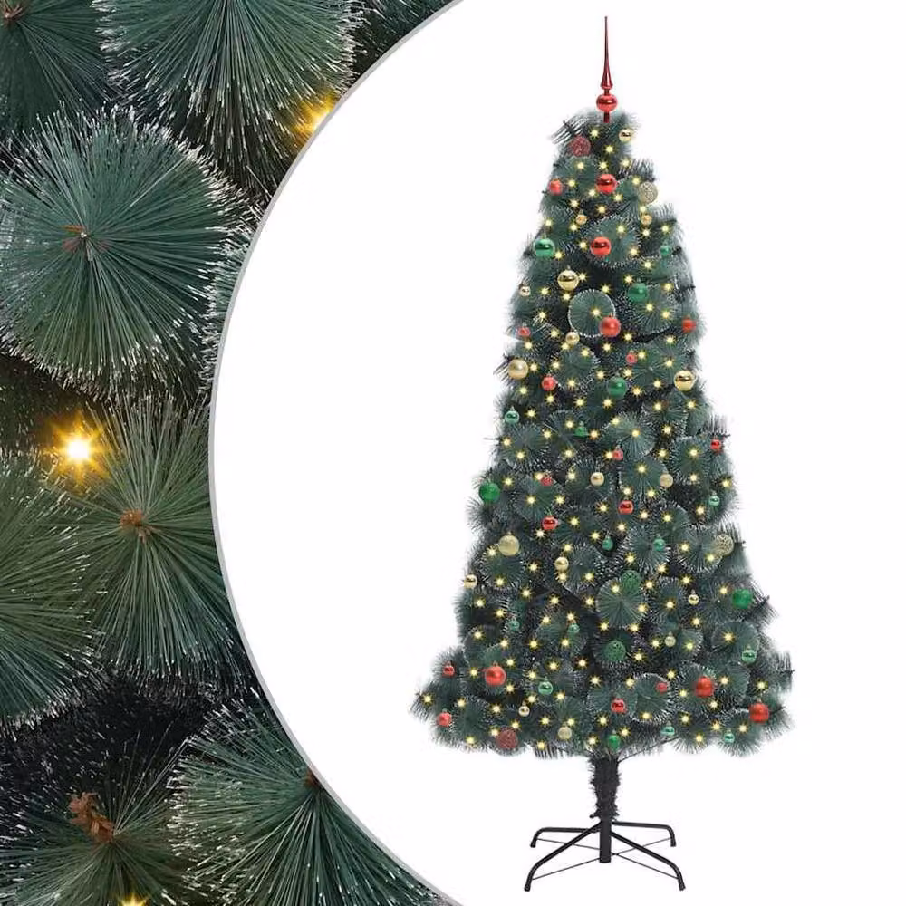 Berkfield Home Artificial Pre-lit Christmas Tree with Ball Set, Green, Height: 240 cm – 2