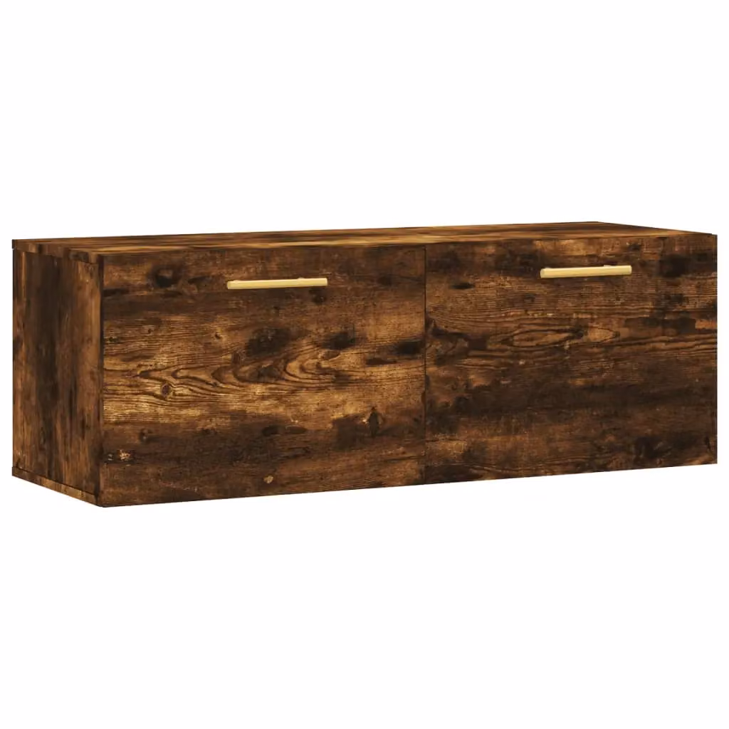 Berkfield Home Smoked Oak Wall Cabinet, Brown, W/D/H: 100 x 36.5 x 35 cm – 2