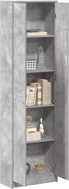 Berkfield Home Modern Wardrobe in Concrete Grey, W/D/H: 55 x 25 x 189 cm