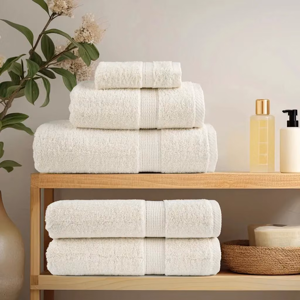 Berkfield Home SOLUND Premium Cotton Terry Shower Towels, 10 Piece Set, Beige, W: 70 cm, L: 140 cm, 600 gsm – 2