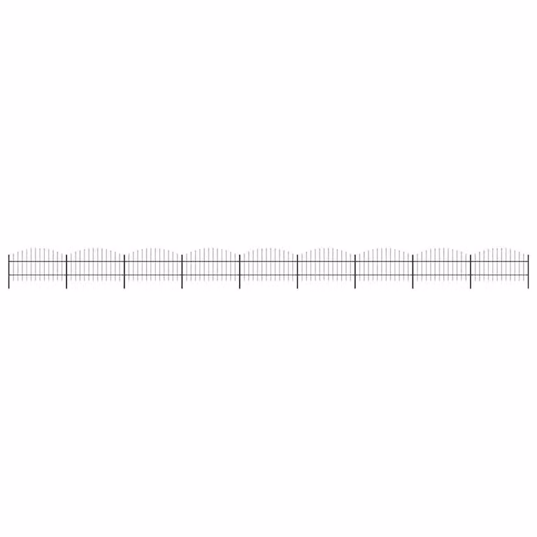 Berkfield Home Durable Black Steel Spear Top Garden Fence