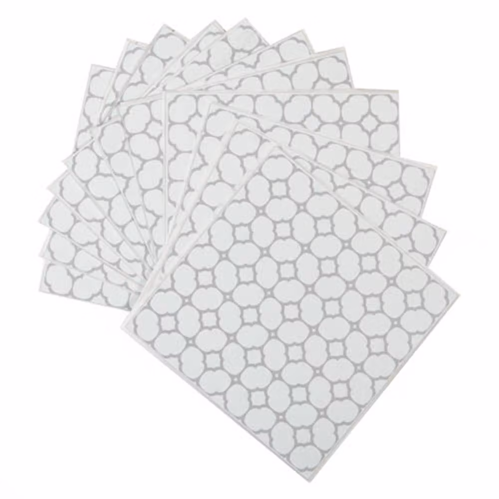 D-C-Fix Bloomy Grid Self Adhesive Vinyl Floor Tiles, White, Pack of 11, W/D/H: 30.48 x 30.48 x 30.48 cm – 2