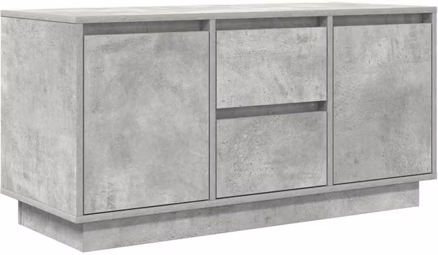 Berkfield Home Modern TV Cabinet with LED Lights in Concrete Grey, W/D/H: 100 x 41 x 50 cm