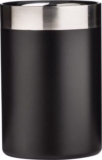 Orsina Black Enamel and Stainless Steel Bottle Cooler in Black and Silver