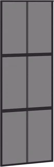 Berkfield Home Minimalist Black Sliding Door with Transparent Tempered Glass and Aluminium, W: 76 cm, H: 205 cm – 1