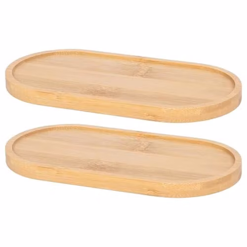 Harbour Housewares Bamboo Soap Dispenser Trays, Pack of 2, Brown, Width: 17.5 cm – 1