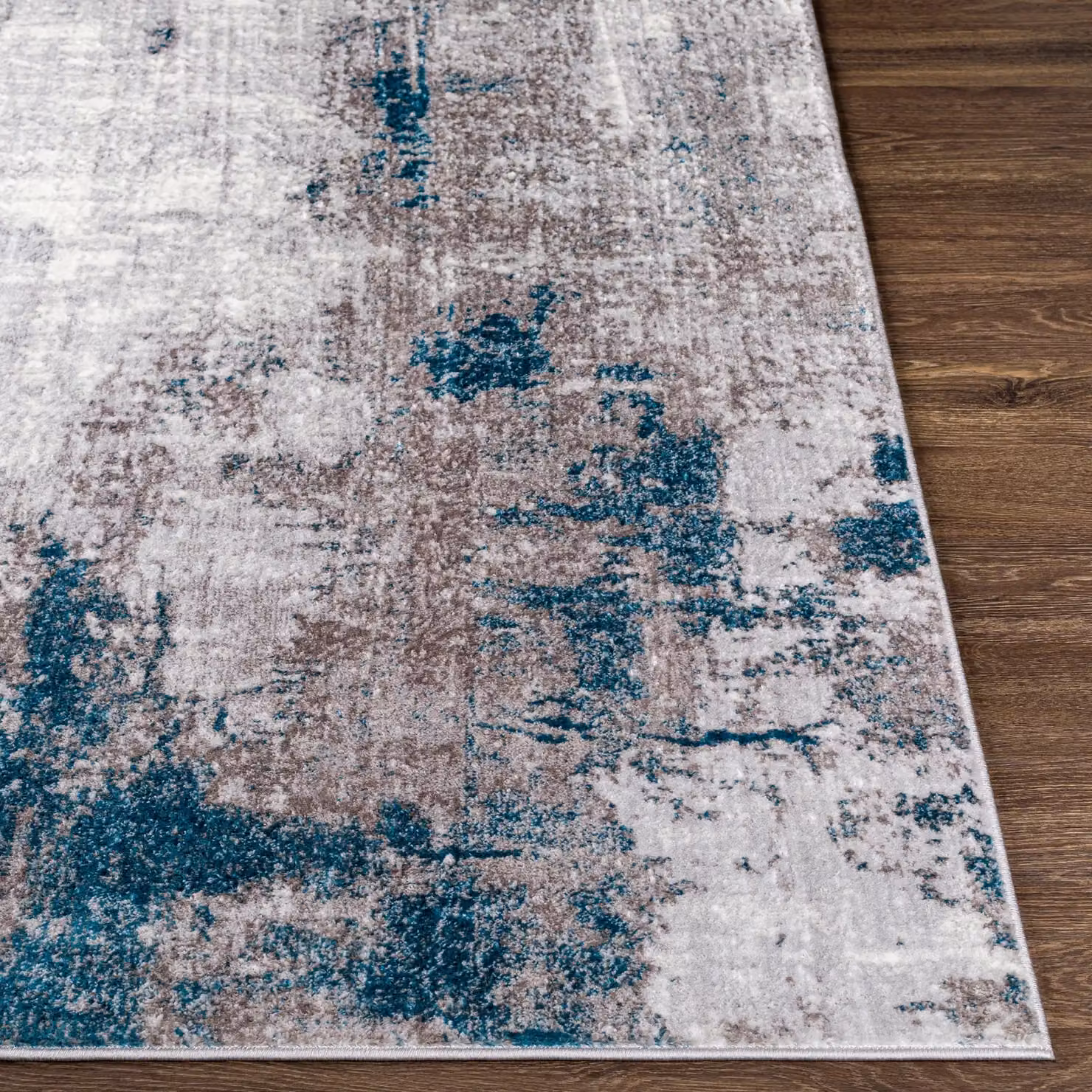 Livabliss Wanderlust Abstract Modern Marble Rug in Blue, Grey and Black, W/D: 200 x 275 cm – 3