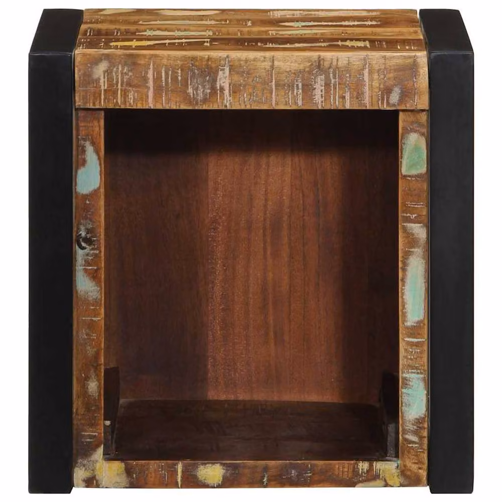 Berkfield Home Multicolour Reclaimed Solid Wood Bedside Cabinet W/D/H: 40 x 35 x 40 cm – 2