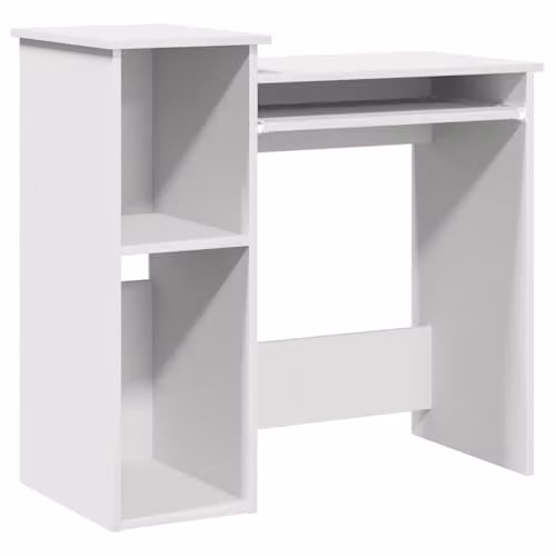 vidaXL Modern White Writing Desk with Shelves, W/D/H: 84 x 40 x 78 cm