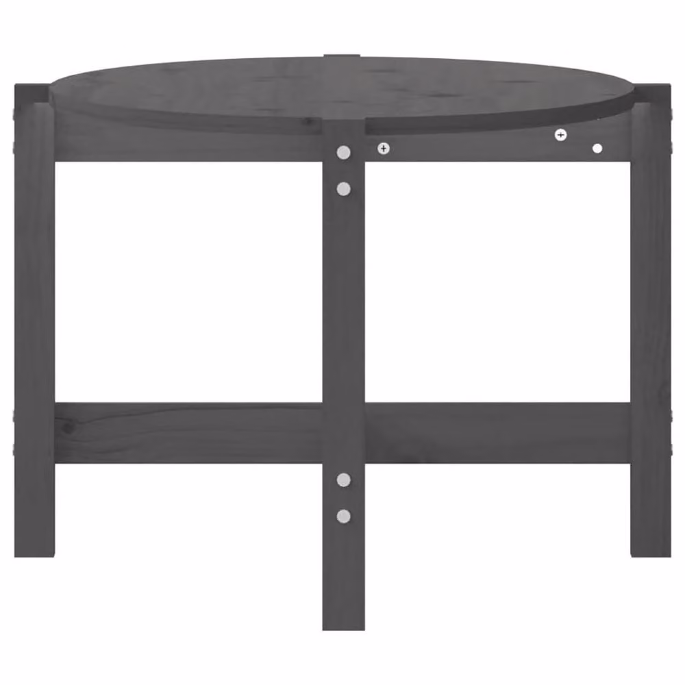 Berkfield Home Grey Rustic Solid Pine Coffee Table W: 118 cm, D: 63 cm, H: 45 cm – 4