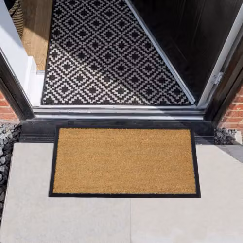 JVL Plain Granite Design Tufted Coir Doormat with Rubber Base, Brown, W: 40 cm, D: 70 cm – 5