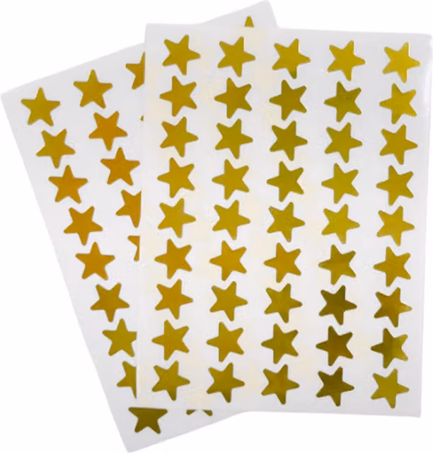 Janrax Pack of 540 Golden 15mm Self-Adhesive Shiny Stars