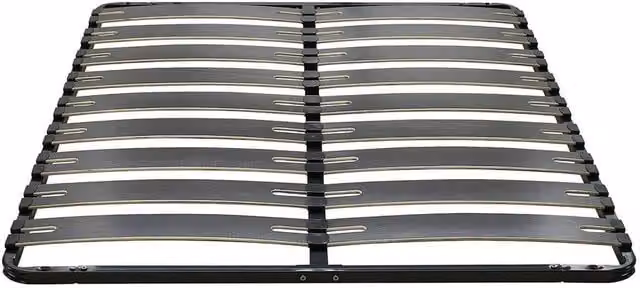 YSME Black Slatted Bed Base with Wood Slats, W/D/H: 140 x 190 x 30 cm – 1
