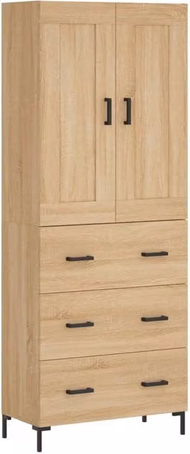 Berkfield Home Sonoma Oak Highboard in Brown, W/D/H: 69.5 x 34 x 180 cm – 1