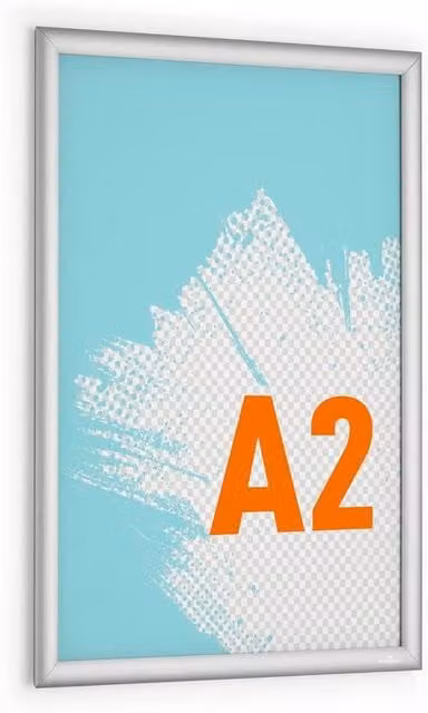 Durable Aluminium Snap Frame Clip Poster Holder Notice Board, Silver, A2 (W: 59.4 cm, H: 42.0 cm)