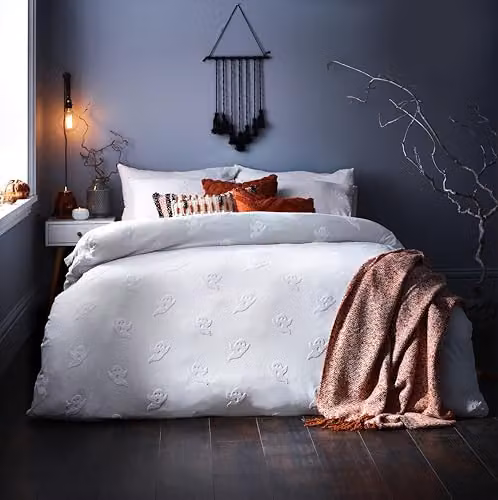 Riva Home White Cotton Percale Duvet Cover, W: 180 cm, H: 200 cm