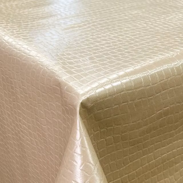 Terrys Gold Embossed PVC and Polyester Wipe Clean Outdoor Weatherproof Tablecloth