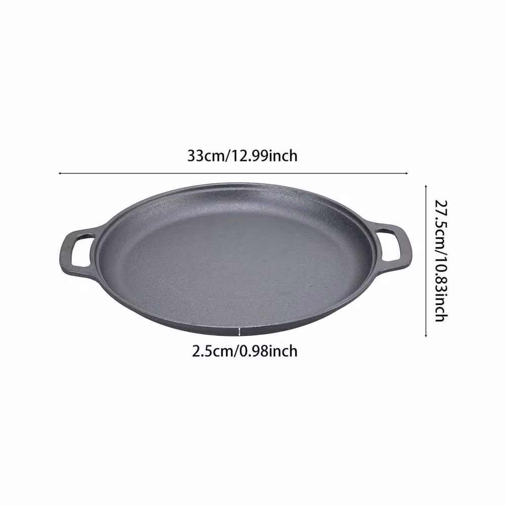 Kelvenix Cast Iron Griddle Grill Pan, Black, Diameter: 33 cm – 2