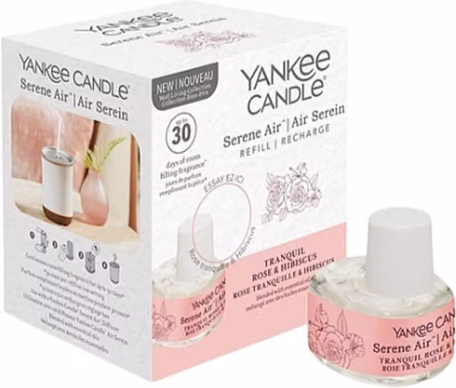 Yankee Candle Reed Diffuser Refill Pack in Rose and Hibiscus Floral Scent, Pink and Transparent
