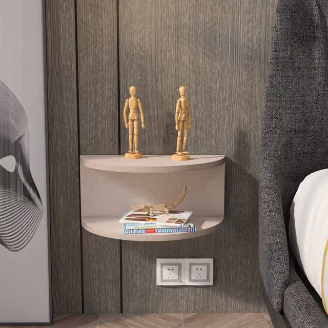 Decorotika Bella Floating Nightstand in Cotton Beige