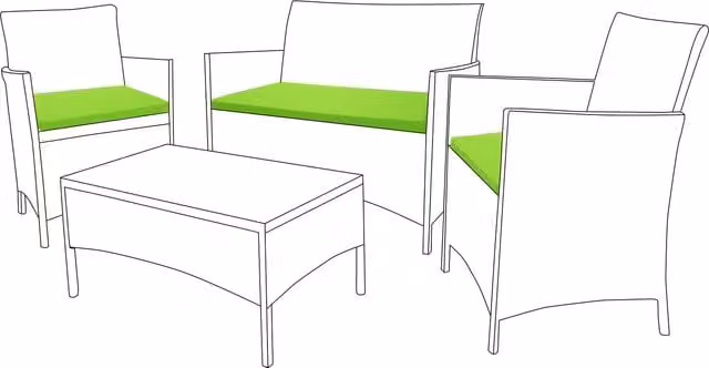 Gardenista 3-Piece Set of Water-Resistant Rectangular Garden Rattan Chair Seat Pads in Green