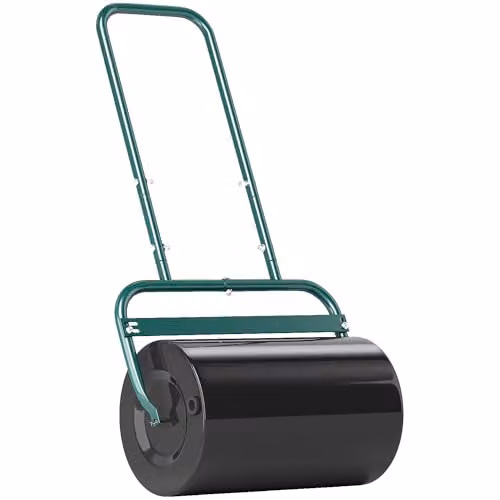 Outsunny Manual Garden Lawn Roller Aerator in Dark Green, holds 62kg of Sand or 38L of Water – 1