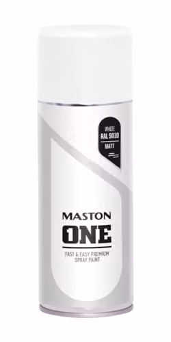 Maston ONE Multi-Surface Quick-Drying Matt Spray Paint, White RAL9010, 400 ml